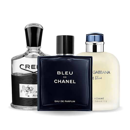 Parfumset mit 3 Herrendüften: Bleu de Chanel, Aventus & Light Blue