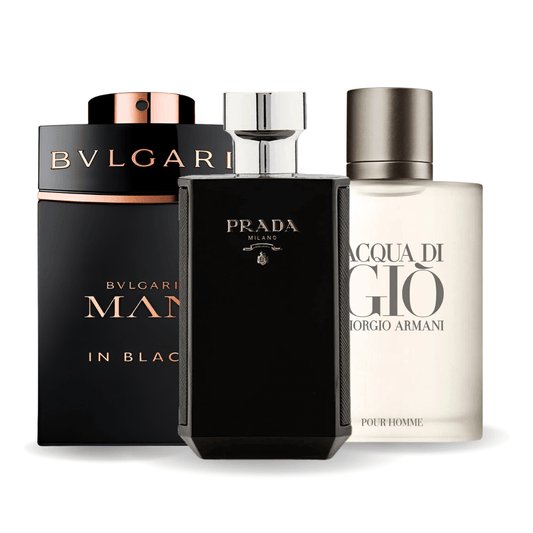 Parfumset mit 3 Herrendüften: Bvlgari Man In Black, Acqua di Giò & L’Homme Intense